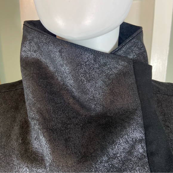 Two by Vince Camuto Ponte Knit Coated Moto Jacket XSmall Motorcycle Asymmetrical - Picture 6 of 15